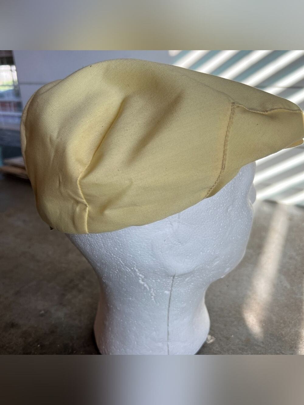 London FOG Yellow Cotton Newsboy Cap Size L